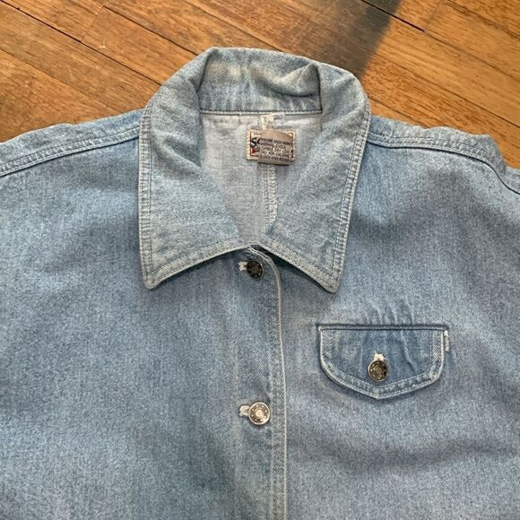 Vintage Sostanza Workwear Light Wash Lightweight Denim Chore Barn Jacket Sz XL - Picture 15 of 17